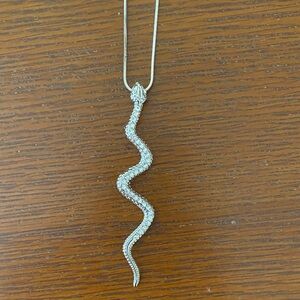 Silver Snake Pendant Necklace